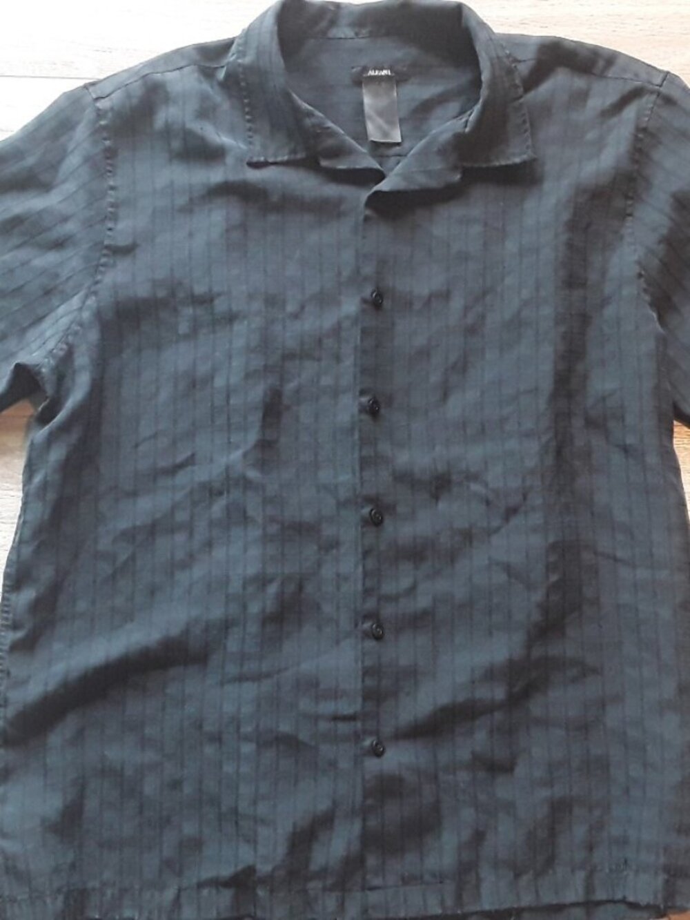 Alfani Men's Black Short Sleeve Button Down Shirt Casual Career XL